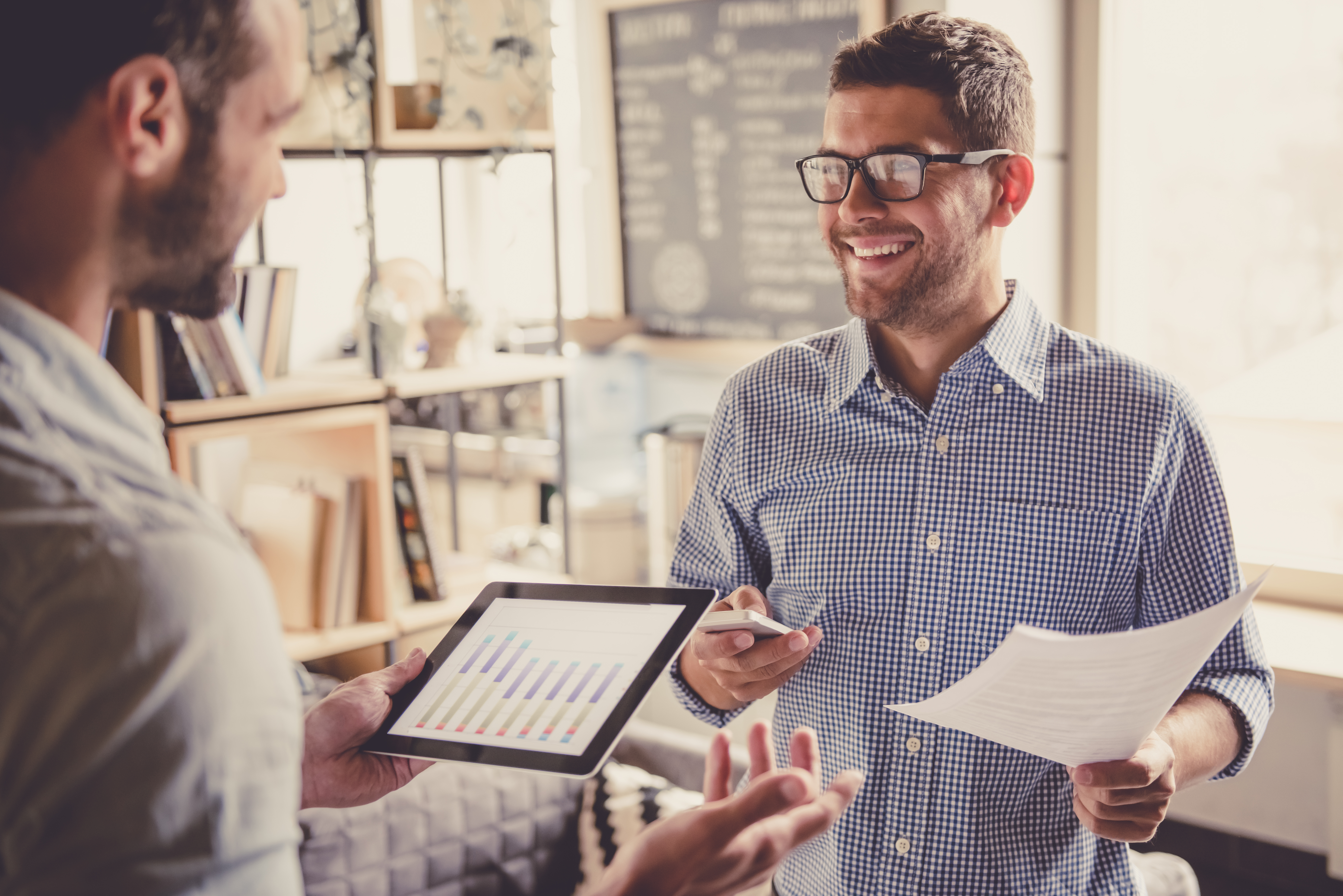 Handsome business partners